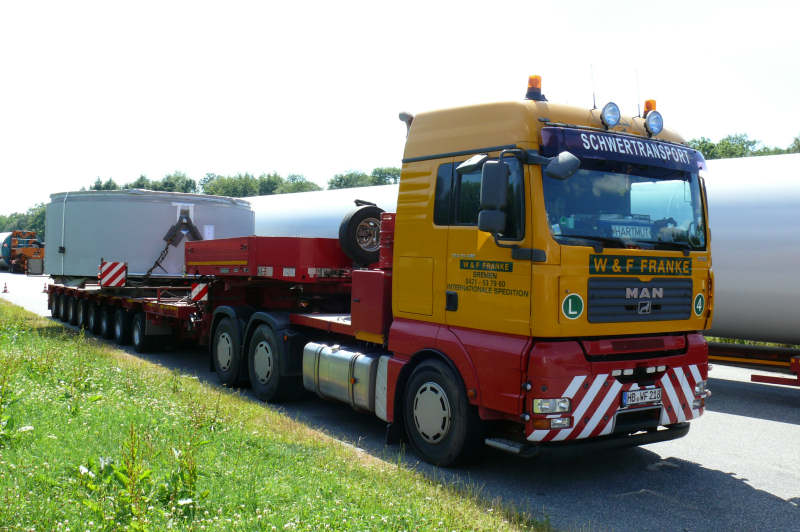 MAN 33.480 TGA mit Enercon E 82 Statortransport