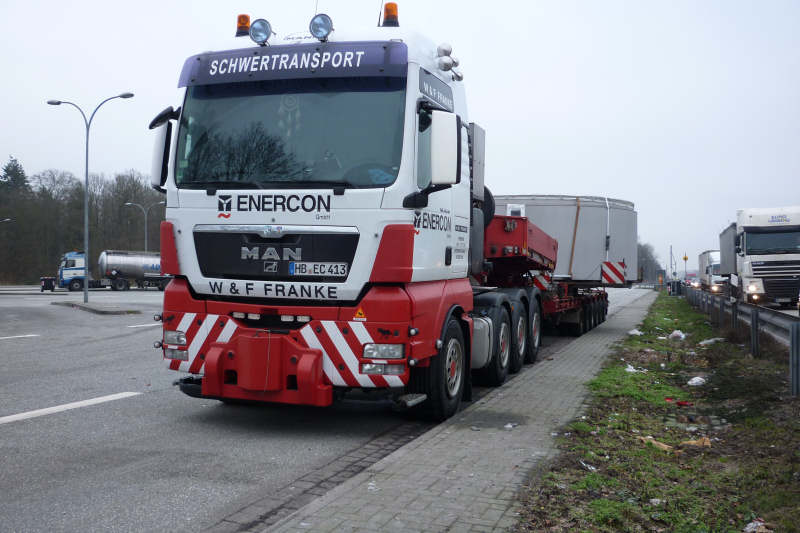 MAN 41.540 TGX mit Enercon E 82 Statortransport