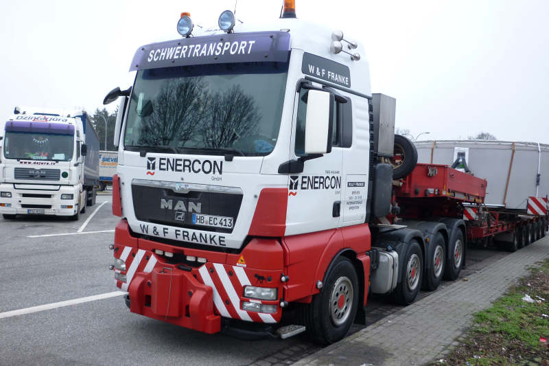 MAN 41.540 TGX mit Enercon E 82 Statortransport