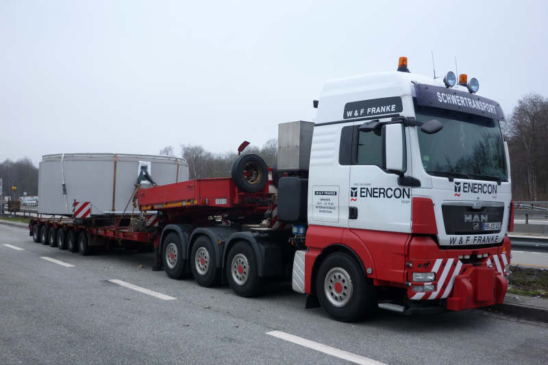 MAN 41.540 TGX mit Enercon E 82 Statortransport