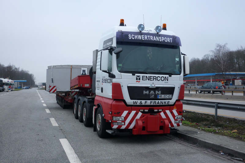 MAN 41.540 TGX mit Enercon E 82 Statortransport