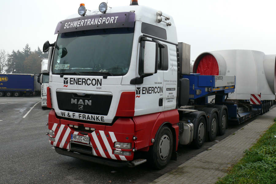 MAN 41.540 TGX mit Enercon E 82 Nabentransport