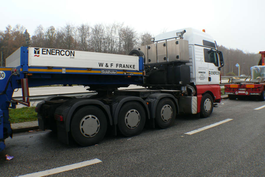 MAN 41.540 TGX mit Enercon E 82 Nabentransport