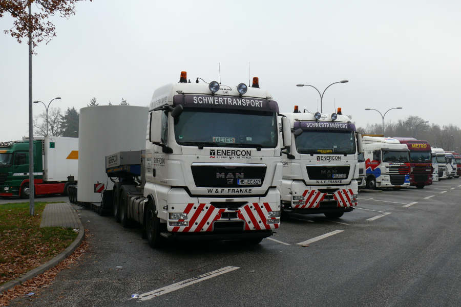 MAN 33.480 TGX mit Enercon Beton Turmteil Transport