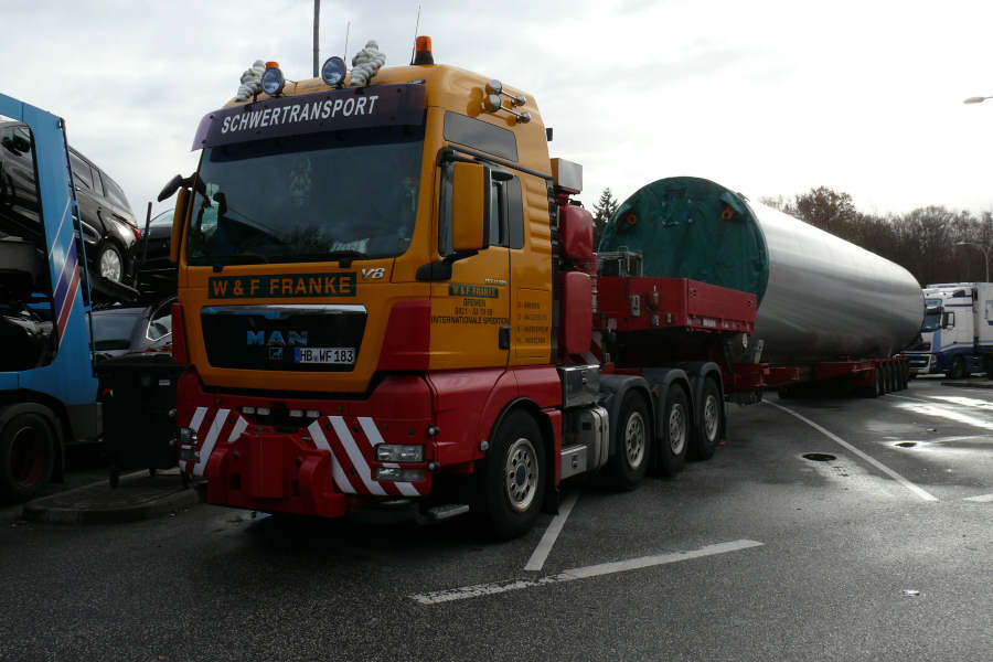 MAN 41.680TGX mit Enercon Turmteil Transport