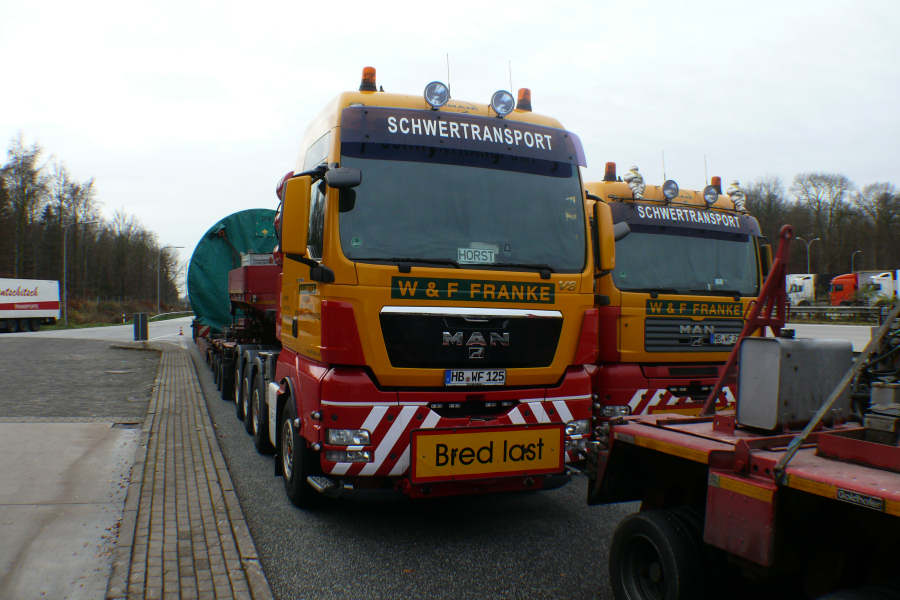 MAN 41.680TGX mit Enercon Turmteil Transport