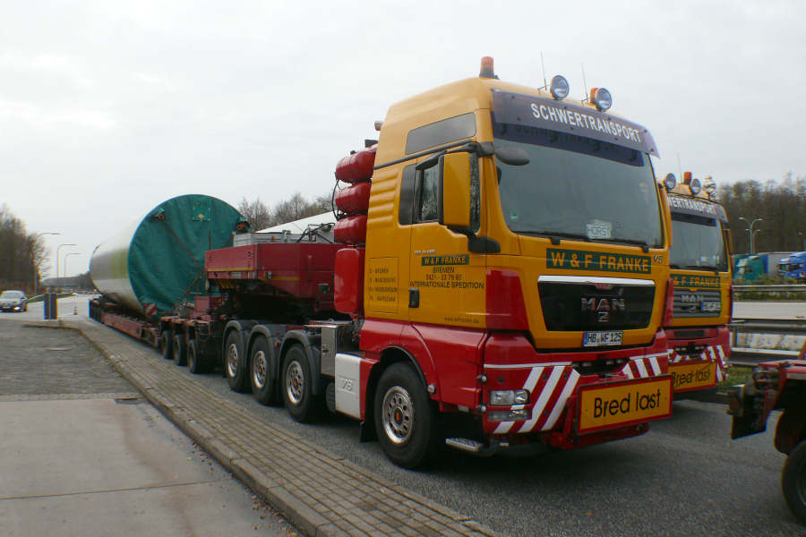 MAN 41.680TGX mit Enercon Turmteil Transport