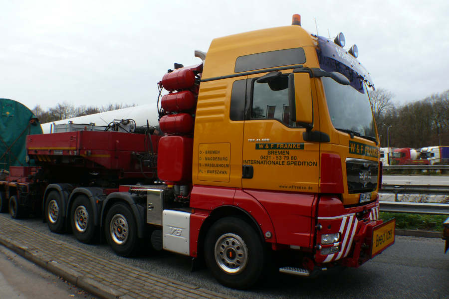 MAN 41.680TGX mit Enercon Turmteil Transport