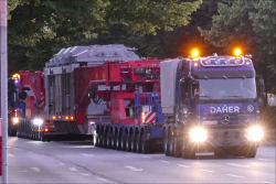 Daher Schwerlast transportiert einen 260 t Trafo von HH Wandsbek nach Oststeinbek, Juni 2020