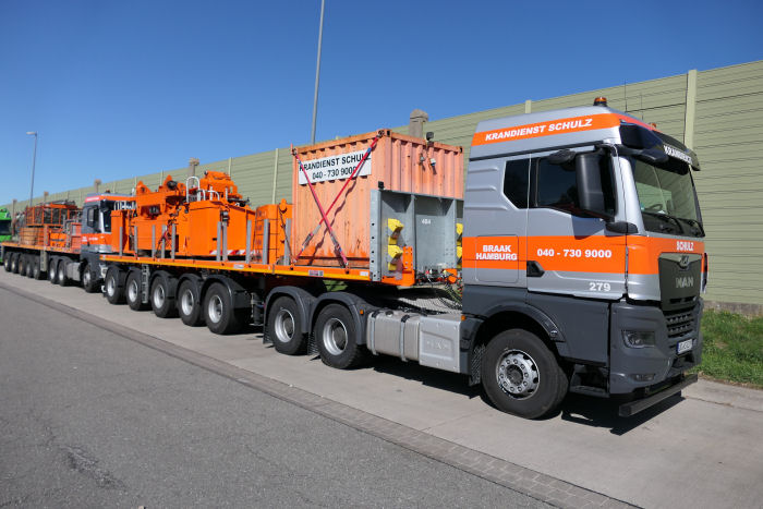 Krandienst Schulz, Ballasttransport LTM 1650-8.1, MAN 33.580 TGX