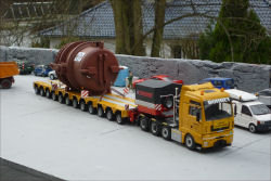 Spedition Bohnet, Transport einer Gusspfanne, Februar 2020