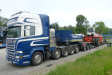 Scania R730 10x4 mit Goldhofer THP XLE 3/5 und Containerstapler Transport